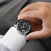 ORIENT 東方錶 SUN&MOON系列 日月相錶 皮帶款 藍色 RA-AK0011D -42.5mm