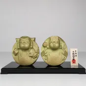 日本高岡銅器 新福之神 置物 三枝惣太郎 作 風水擺飾 日本傳統工藝品 福介商店