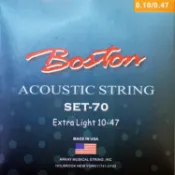 【3件95折】 BOSTON 高級吉他民謠弦 軟弦 (0.10-0.47) 美國製造D'Addario弦 SET-70