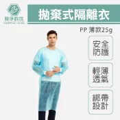 【全聯線上購】【TOPWAY】拋棄式隔離衣(薄款) 工廠實驗室 一次性防塵衣 防潑水 透氣舒適 反穿連身(單件薄款)
