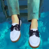 [unclev1966] VANS JAPAN KOOKA 深藍色 白色 皮革 麂皮 正裝 休閒 懶人鞋 帆船鞋