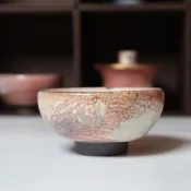 粉志野鎏金杯-開片系列-容量約60cc