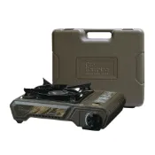 (店+)【Pro Kamping 領航家】4.1kW 高功率大火力防風卡式瓦斯爐 X4100II 附軍綠質感硬盒(坦克風格卡式爐 戰術風戶外爐具)