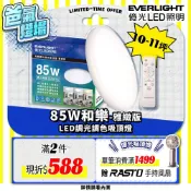 (店+)【Everlight 億光】10-11坪 85W 和樂 遙控/壁切 LED 調光調色吸頂燈(雅緻款)