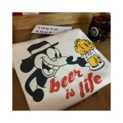 (店+)美式復古 惡搞米奇 酒鬼生活啤酒 old school T