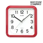 【RHYTHM 麗聲】官方直營  百搭簡約獨到品味方形超靜音掛鐘(玫瑰紅)