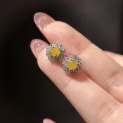 翠綠星芒耳環 | 天然緬甸玉A貨翡翠