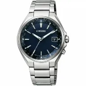 大高雄鐘錶城 CITIZEN 星辰錶 CB1120-50L GENT'S 光動能電波鈦金屬腕表 / 銀*深藍 38mm｜樂天領券現折★全館特惠中★指定刷卡回饋10%