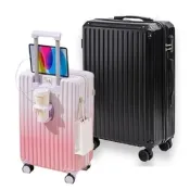 Bogazy Travel遊趣 20吋USB充電/掛勾/杯架多功能行李箱登機箱(樂遊黑)