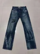 日版 Levi's 08501 內華達 貓鬚 銀漆 破壞加工 貼布補釘 丹寧 牛仔褲