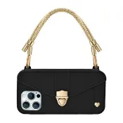 香港設計手機包-Aura【Golden Strap + Black Pursecase】