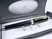 【UZ文具精品】新款 原廠 PARKER派克 PREMIER 尊爵系列 黑桿金夾18K鋼筆(P0887810)