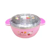 76尚宏 【領券滿額折100】 HELLO KITTY有蓋雙耳防燙304不鏽鋼碗