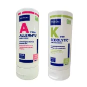 (店+)【Virbac 維克】💕Crazy Brain💕犬貓 寵物 Allermyl 新艾樂美／Sebolytic 舒碧婷 250ml 洗毛精