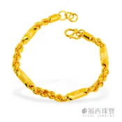 福西珠寶 圓管鑽沙麻花 3.44錢黃金手鍊・男款粗曠風金手鍊・立體麻花設計・結實耐戴黃金手環・百搭男生金飾