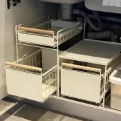 桌上型置物架餐桌點心整理架抽拉式分層茶杯茶包咖啡機微波爐收納架
