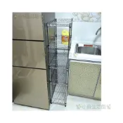 (店+)免運含稅😊不鏽鋼色邊縫窄架 寬15/20/25公分夾縫置物架 鍋架可調冰箱窄縫架層架書架 多層置物架 層架五層