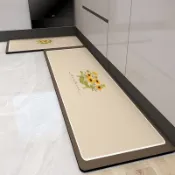 簡約 向日葵 可客製 廚房地墊 矽藻土 吸水吸油 大尺寸 速幹止滑 軟式矽藻土地墊 長條 長型 防滑脚踏墊 珪藻土軟地墊