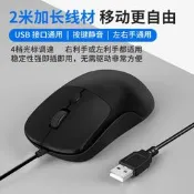 【可議價】狗屁王風格2米加長線USB接口有線鼠標左右手靜音臺式筆記本電腦通