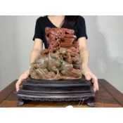 阿一藝品 天然壽山石【寶瓶豼貅】名師雕刻【謝亨旺】雙色料 招財 開運 風水 鎮宅 貔貅 豼貅 貔休 R63