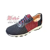 ZOBR 路豹 運動式厚底休閒氣墊鞋(黑紅) DD167