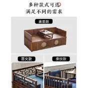 免運【可上門安裝💕廠傢精選】羅漢床 新中式傢具衚桃木小戶型伸縮推拉款儲物箱式羅漢床塌實木沙髮床 YJJ8