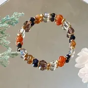 金太陽 骨幹石 黑曜石 茶晶 灰月光 || 招財 辟邪 樂觀 水晶手鍊