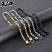 BLAKK STUDIO 潮流不掉色配飾歐美搖滾雙蛇頭拜占庭帝王鏈不銹鋼男士項鏈