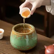 全球選品1館 生活百貨 窯變陶瓷大容量茶洗茶渣缸建水家用桌面簡約茶水缸廢水桶茶道配件