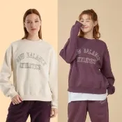 【NEW BALANCE】NB 文字刷毛大學T/長袖上衣_女性_杏/紫色_WT43516LIN_WT43516PLN(美版 版型偏大)