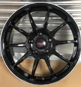 【美麗輪胎館】類RAYS ZE40 新款 放射狀 鋁圈樣式 17吋 5X100/114.3 8J ET40 亮黑車邊