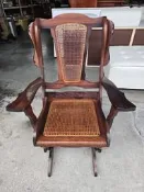 《玄喆二手家具》早期復古實木藤制搖椅/休閒椅/靠背椅/扶手椅/老人椅