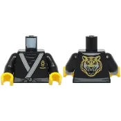 LEGO 樂高 黑色 人偶 身體 柔道 跆拳道 空手道 背面有虎頭圖案 BAM 973pb6089c01