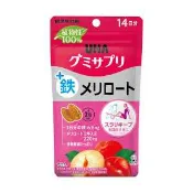 【Donki日本唐吉訶德】UHA味覺糖 日本進口直郵補充鐵食物繊維美体補充營養香甜可口 鐵＋黃香草木樨補充劑軟糖【梅子口味】 14日份(28粒)