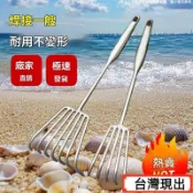 熱賣推薦🏆不銹鋼一體鋼柄小耙子園藝多爪耙鬆土耙子趕海海邊耙園林耙土蛤蜊工具海鮮耙園 林耙土工具 除草耙 AVBU