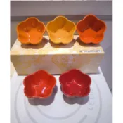 Le creuset 迷你花型杯5入（火焰橘）