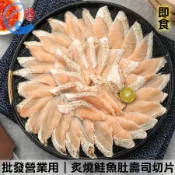 【佐佐鮮】批發營業用｜炙燒鮭魚肚壽司切片7g40片/包