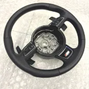Audi 德國原廠 A1 A6 A7 S-line 多功能方向盤 亮黑飾框 品相漂亮 A6 A7 A1 適用 加裝大撥片