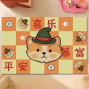 客製化 新款卡通動物入戶門地墊大門口進門墊防滑絲圈耐臟腳墊可裁剪地毯