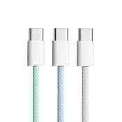(店+)【D+ 滴家】雙Type-C(USB-C) PD炫彩編織快充線 (1米) 蘋果15充電線 充電線 傳輸線 雙C口編織線