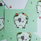 灰塵明信片-動物系列 | 馬來貘明信片 | 手繪明信片 文具 文創