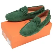 【TOD’S】TODS 麂皮綁帶豆豆休閒鞋(男款/綠色)義大利精品