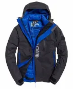 RH shop Superdry極度乾燥 Super SD Multi Jacket連帽雪衣外套(羽絨內襯 黑/藍)