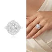 【AURORA 歐羅拉】GIA 一克拉 D color VS2 天然真鑽 矩形 PT950 鉑金台 鑽戒 女戒 璀璨美夢