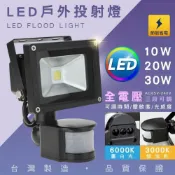 (店+)LED 感應式 戶外 投射燈 10W 20W 30W 50W 白光 黃光  投射燈  燈具