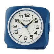 大高雄鐘錶城 seiko SK037 精工鐘 (QHE194L) 靜音貪睡方形鬧鐘(藍色)/ 9.4X9.5cm｜樂天領券現折★全館特惠中★指定刷卡回饋10%
