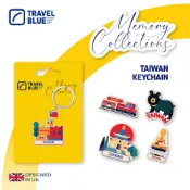 【Travel Blue 藍旅】 台灣款鑰匙圈_紅毛城、小火車、女王頭、台灣黑熊、臭豆腐、台灣藍鵲、中正紀念堂、八卦山