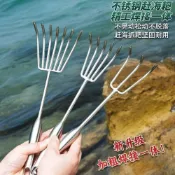 ✨臺灣出貨✨不鏽鋼一體鋼柄耙子鬆土海鮮園林耙土蛤蜊工具趕海工具蜆子農用GTL