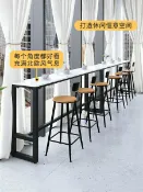 宜百家 含運 高腳吧台長桌 北歐陽臺巖板吧臺桌椅組合商業酒吧靠墻長條高腳桌客製化定制窄桌子1427