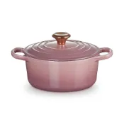 (店+)【Le Creuset】典藏圓形鑄鐵鍋 18cm 1.8L 錦葵紫 銅頭 法國製{電磁爐 IH爐可用}湯鍋燉鍋炒鍋 入厝禮
